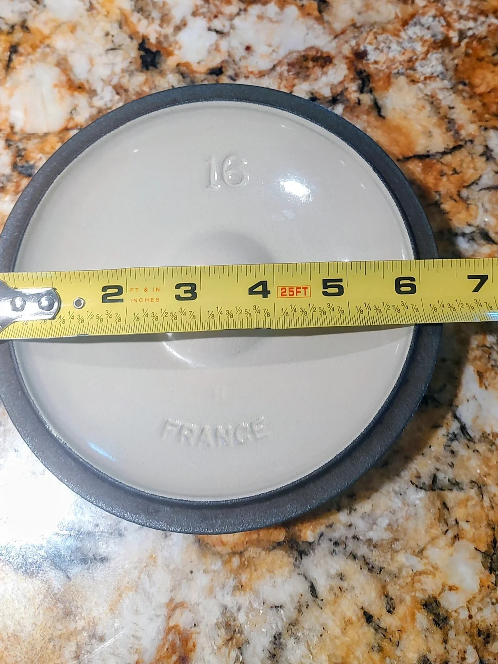 Le Creuset Teal-Green Enamel Cookware Lid with Black Knob